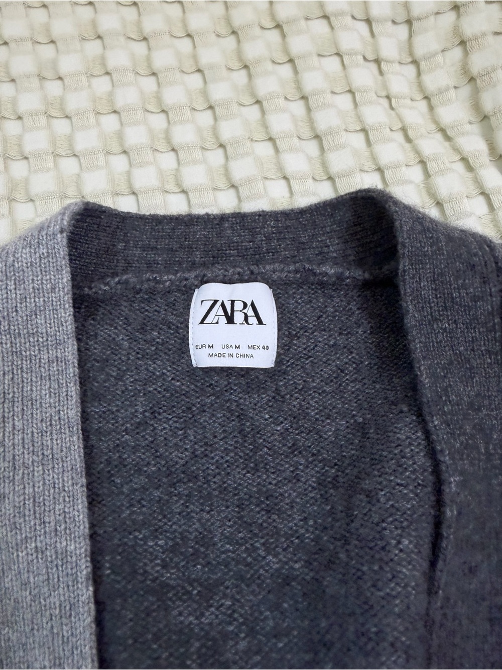 ZARA Two-Tone Gray Open-Front Cardigan - Picture 6 of 8